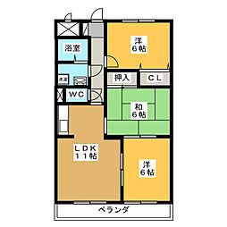 クレスト21南館 3LDKの間取図画像