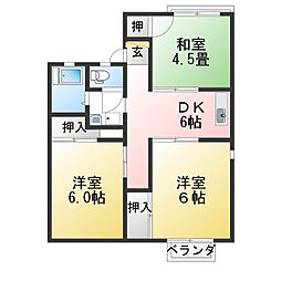 ハイツヨコヤマ 3DKの間取図画像