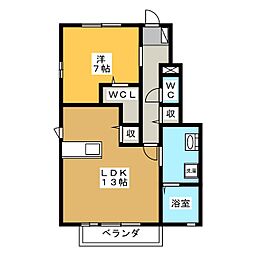 ハバエントピア 1LDKの間取図画像