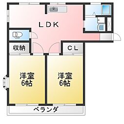 メゾン新栄 2LDKの間取図画像