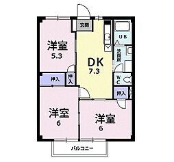 ニューシティ各務原 3DKの間取図画像