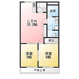 グリンピア花水木 3DKの間取図画像