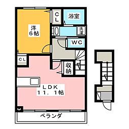 クリアストリーム 1LDKの間取図画像