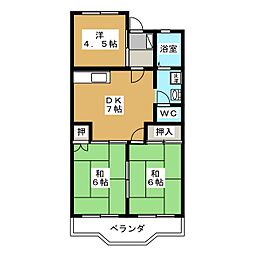 ファミールN 3DKの間取図画像
