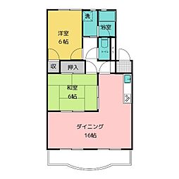 アリビオ 2LDKの間取図画像
