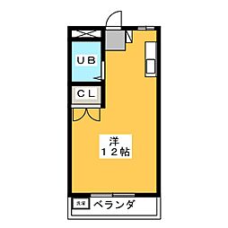 メゾン河合 ワンルームの間取図画像