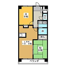 ピアニイ 2LDKの間取図画像