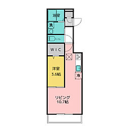 アビデ那加門前町 1LDKの間取図画像