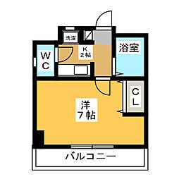 ハイネスNAKA 1Kの間取図画像