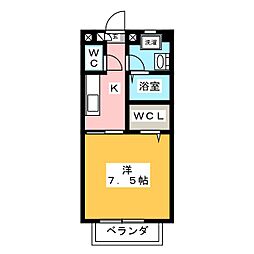 Camino8 1Kの間取図画像