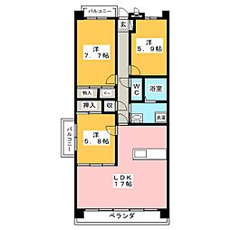 ツインプライム姫川 3LDKの間取図画像