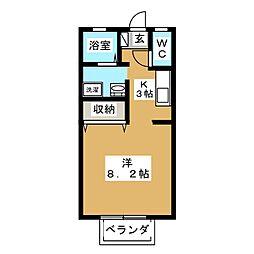 プレステージMIYA ワンルームの間取図画像