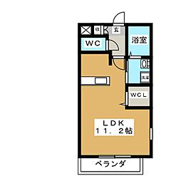 ラヴィ・アン・ローズ ワンルームの間取図画像