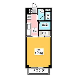 A&NHILL'SA 1Kの間取図画像