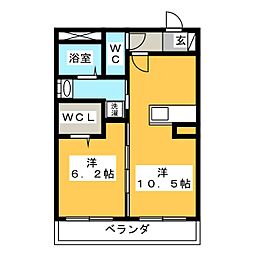 カルムコート 1LDKの間取図画像