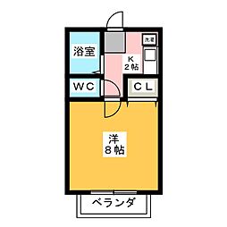 シーズンコート可児 1Kの間取図画像