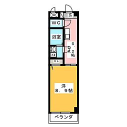カニハイツ 1DKの間取図画像