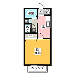 Raita 1Kの間取図画像