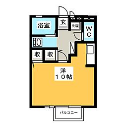 ラピスリーオ ワンルームの間取図画像
