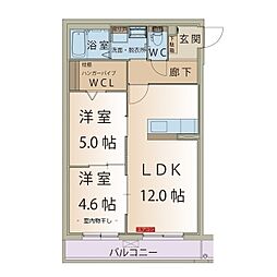 グーテンターク 2LDKの間取図画像