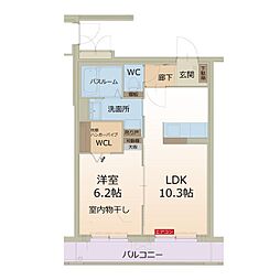 グーテンターク 1LDKの間取図画像