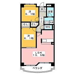 RoyalHills 2LDKの間取図画像