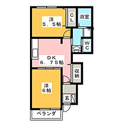 アーバン・コートB 2DKの間取図画像
