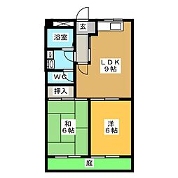 可児時田ハウス 2LDKの間取図画像