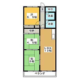 プリミエール可児 3LDKの間取図画像