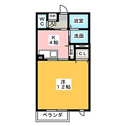 コーポFUJI8 1Kの間取図画像