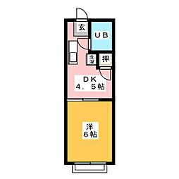 サン・ハイツカニ 1DKの間取図画像