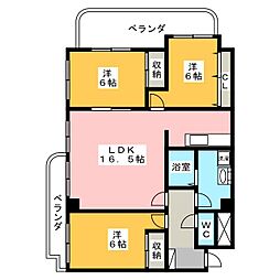 メゾン21 3階3LDKの間取り