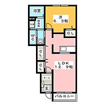 アロッジオ　Ａ  ｜ 岐阜県本巣郡北方町栄町３丁目（賃貸アパート1LDK・1階・46.49㎡） その2