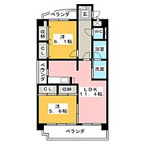 プラムコート  ｜ 岐阜県本巣郡北方町曲路３丁目（賃貸マンション2LDK・3階・56.91㎡） その2