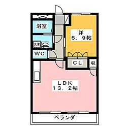 ルミナスイン 1LDKの間取図画像