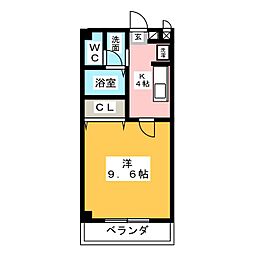 エステート河森2 1Kの間取図画像