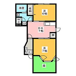 メゾンカスターナ2A 2DKの間取図画像