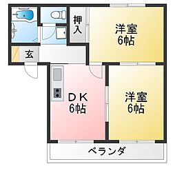 CrescentHouse 2LDKの間取図画像