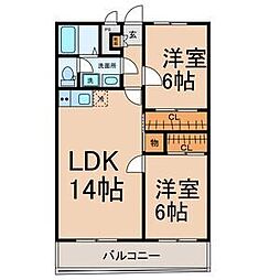ドリームマンションサノ2 2LDKの間取図画像