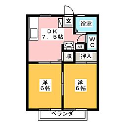 サンシティー森田 2DKの間取図画像