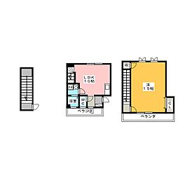 21HABOHILLHOLY 1LDKの間取図画像
