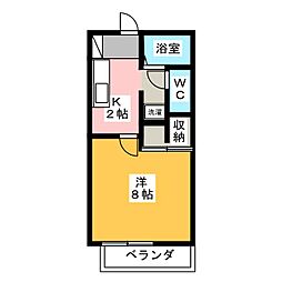 OMレジデンス北方 1Kの間取図画像