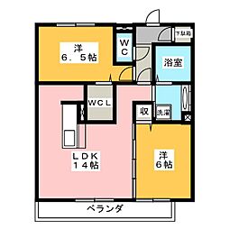 HILLSNoda 2LDKの間取図画像