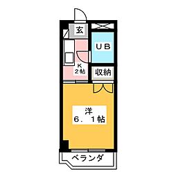 コーポM・A・S 1Kの間取図画像