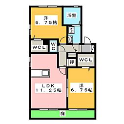 リバーサイド80 2LDKの間取図画像