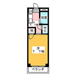 第3後藤コーポ 1Kの間取図画像