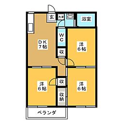 ジュネス'92C 3DKの間取図画像