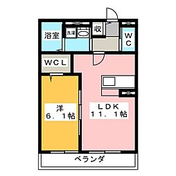 フェリーチェ2 1LDKの間取図画像