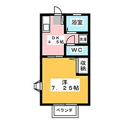 コーポ木崎1 1DKの間取図画像
