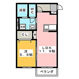 レジデンス北方 1LDKの間取図画像